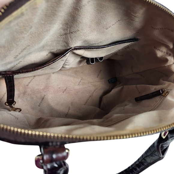 Brahmin Large Duxbury Ironwood Melbourne Satchel Shoulder Bag Purse Leather - Picture 12 of 16